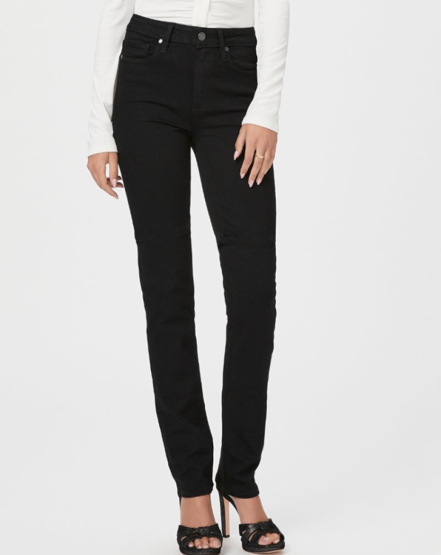 Paige Pants | Hoxton Straight In Black Shadow