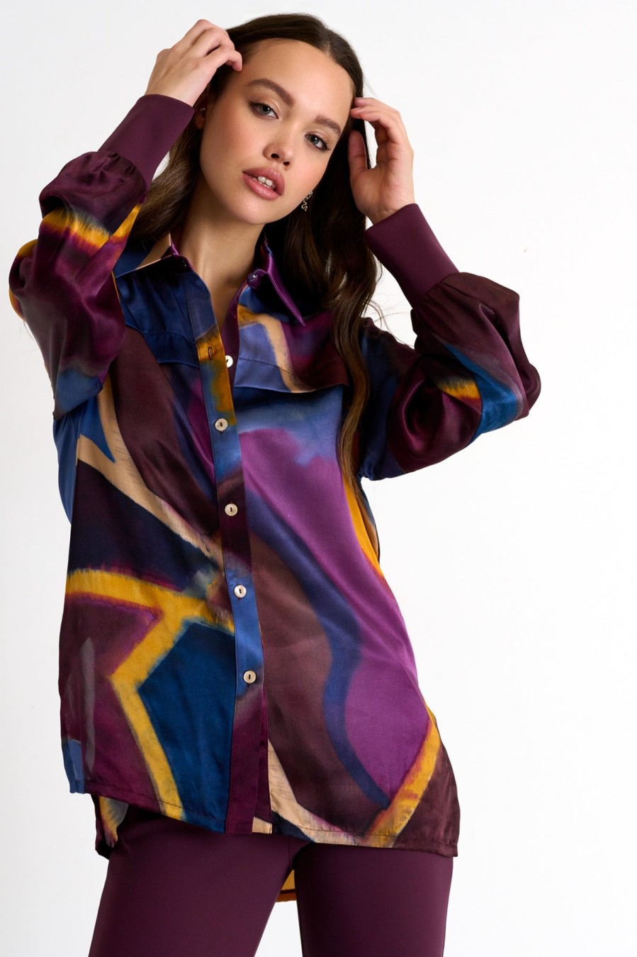 Shan Tops | Classic Silk Blouse In Multi