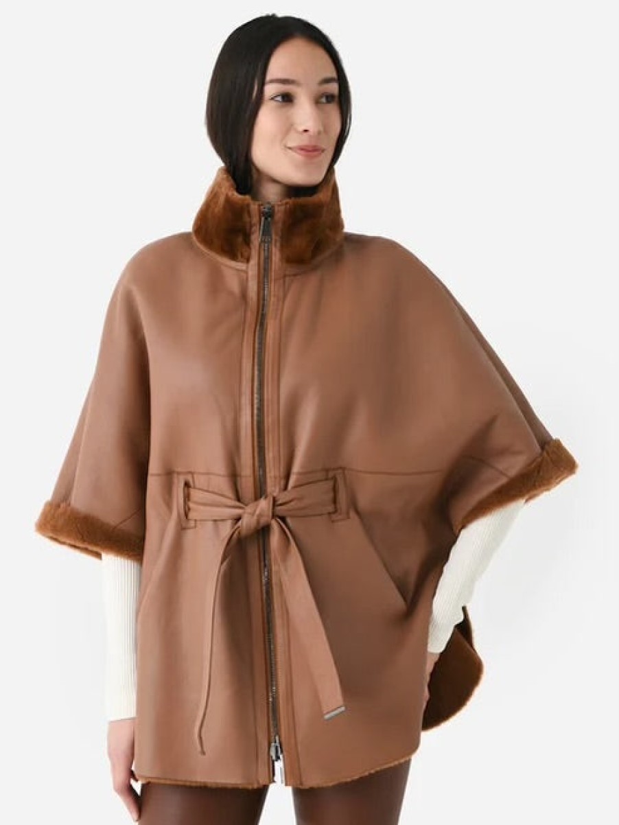 Suprema Jackets | Reversible Shearling Jacket In Cognac