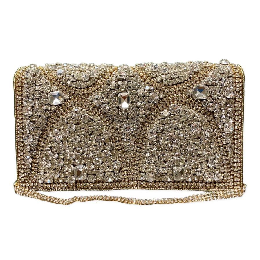 David Jeffery Accessories | Gold With Crystal Stones And Crystal Strap