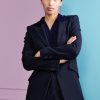 Talbot Runhof Jackets | Burch Blazer With Velvet Collar In Navy