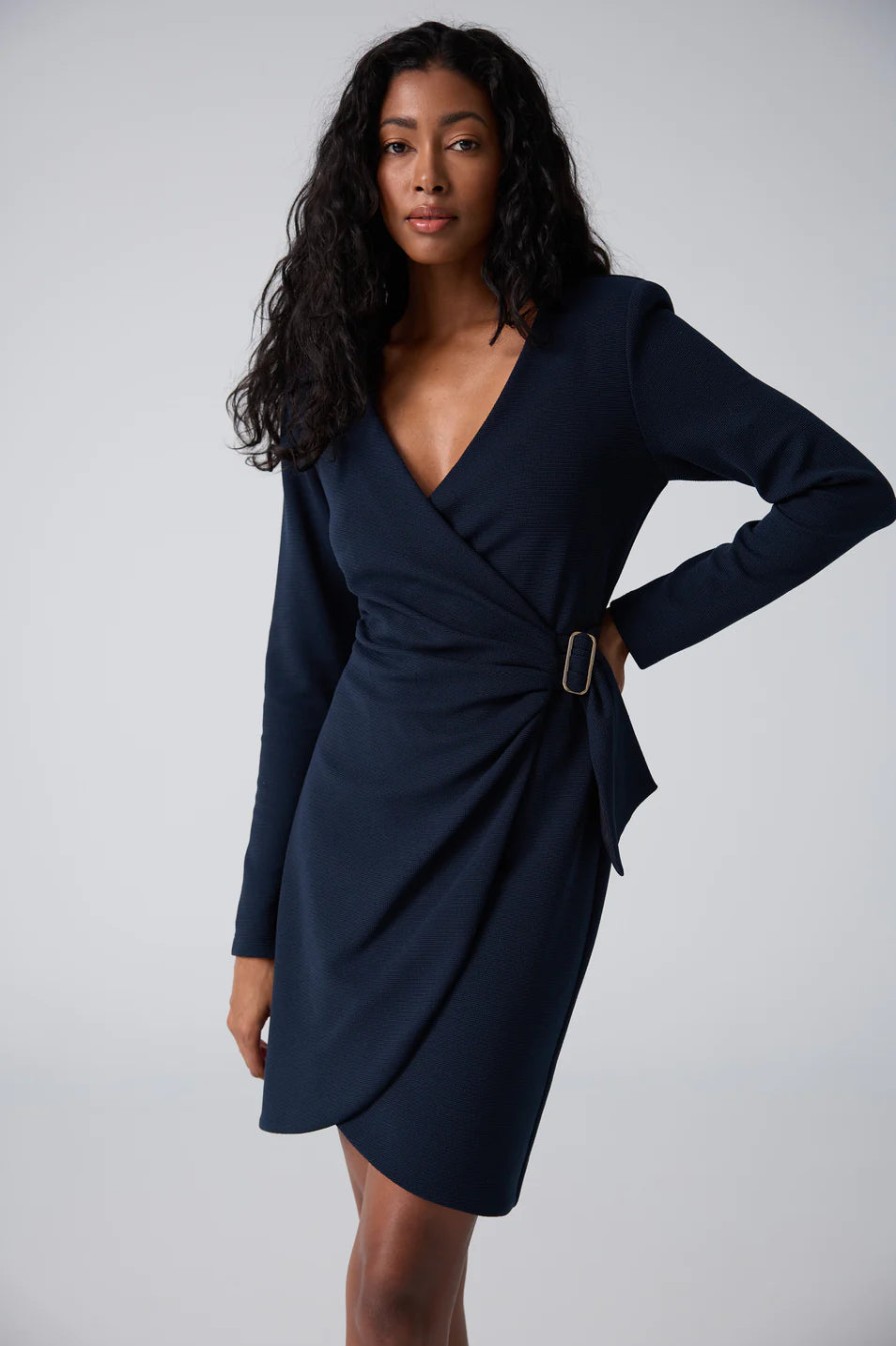 Iris Setlakwe Dresses | Faut Wrapped Dress With Buckle At Front - Navy