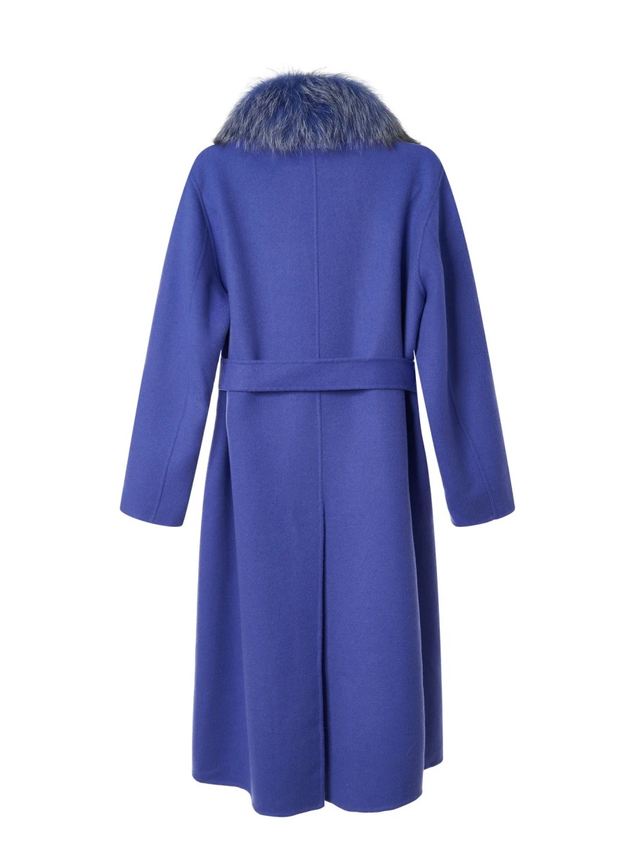 Diomi Jackets | Double Breasted Wrap Coat - Azure