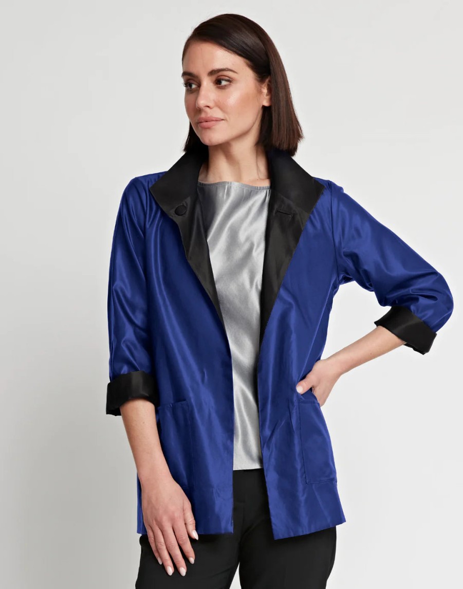 Hinson Wu Jackets | Constance Jacket - Royal Blue/Black