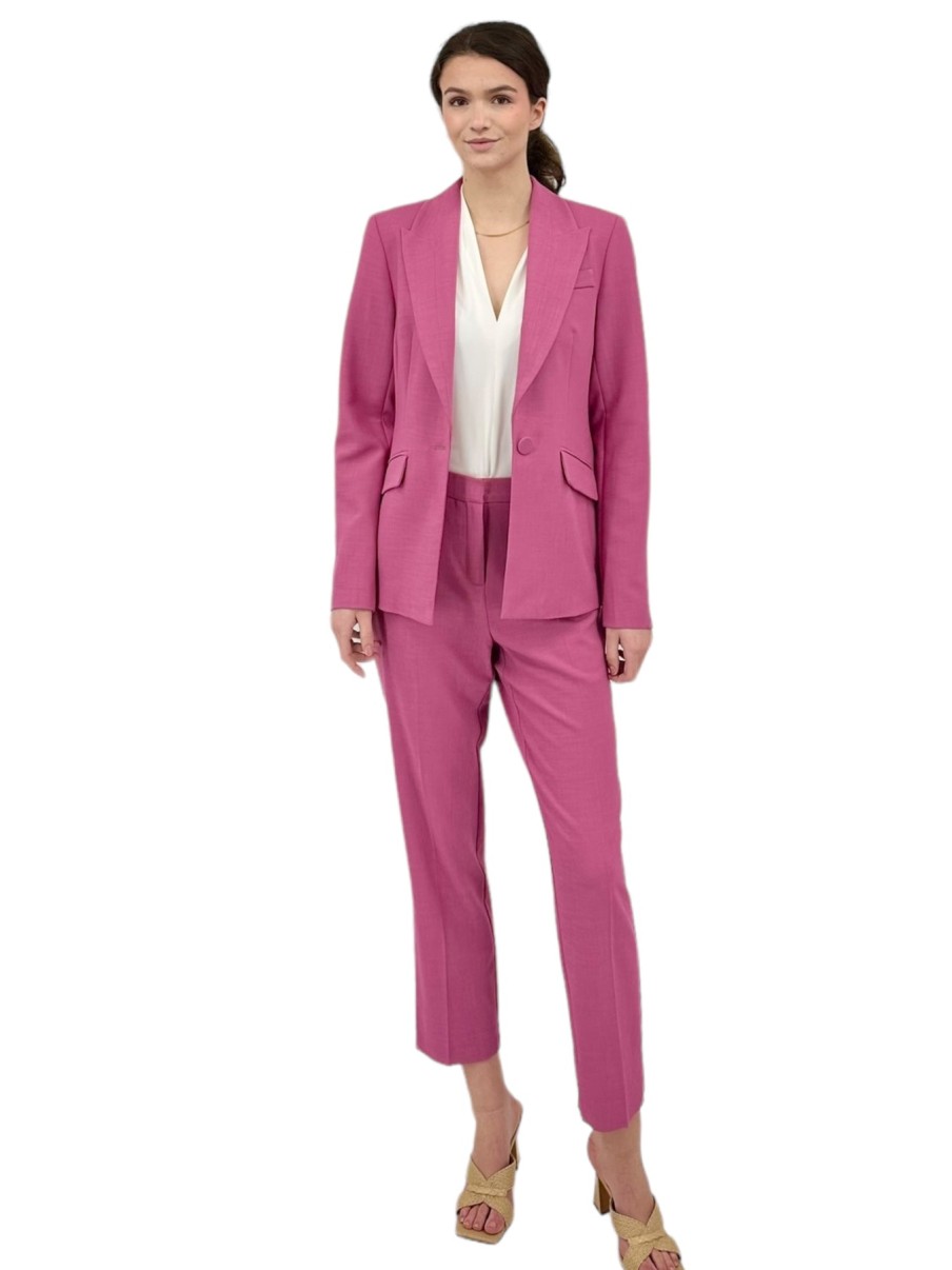 Iris Setlakwe Jackets | Peak Lapel Jacket Stitched Collar Detail In Mauve