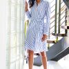 Finley Dresses | Farrah Wrap Dress Sea Worthy Stripe In White/Blue