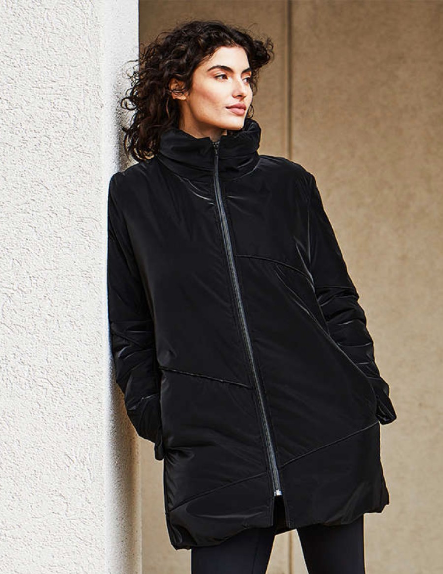 Mycra Pac Jackets | Stitch Velvet Raincoat - Black