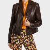 Marc Cain Jackets | Rethink Together Leather Jacket - Dark Wood