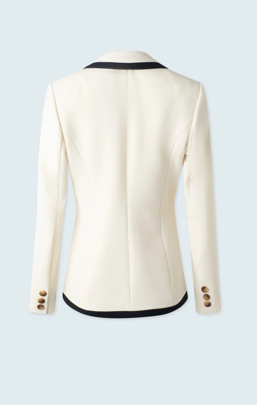 Iris Setlakwe Jackets | Bone Jacket W/ Navy Trim Detail