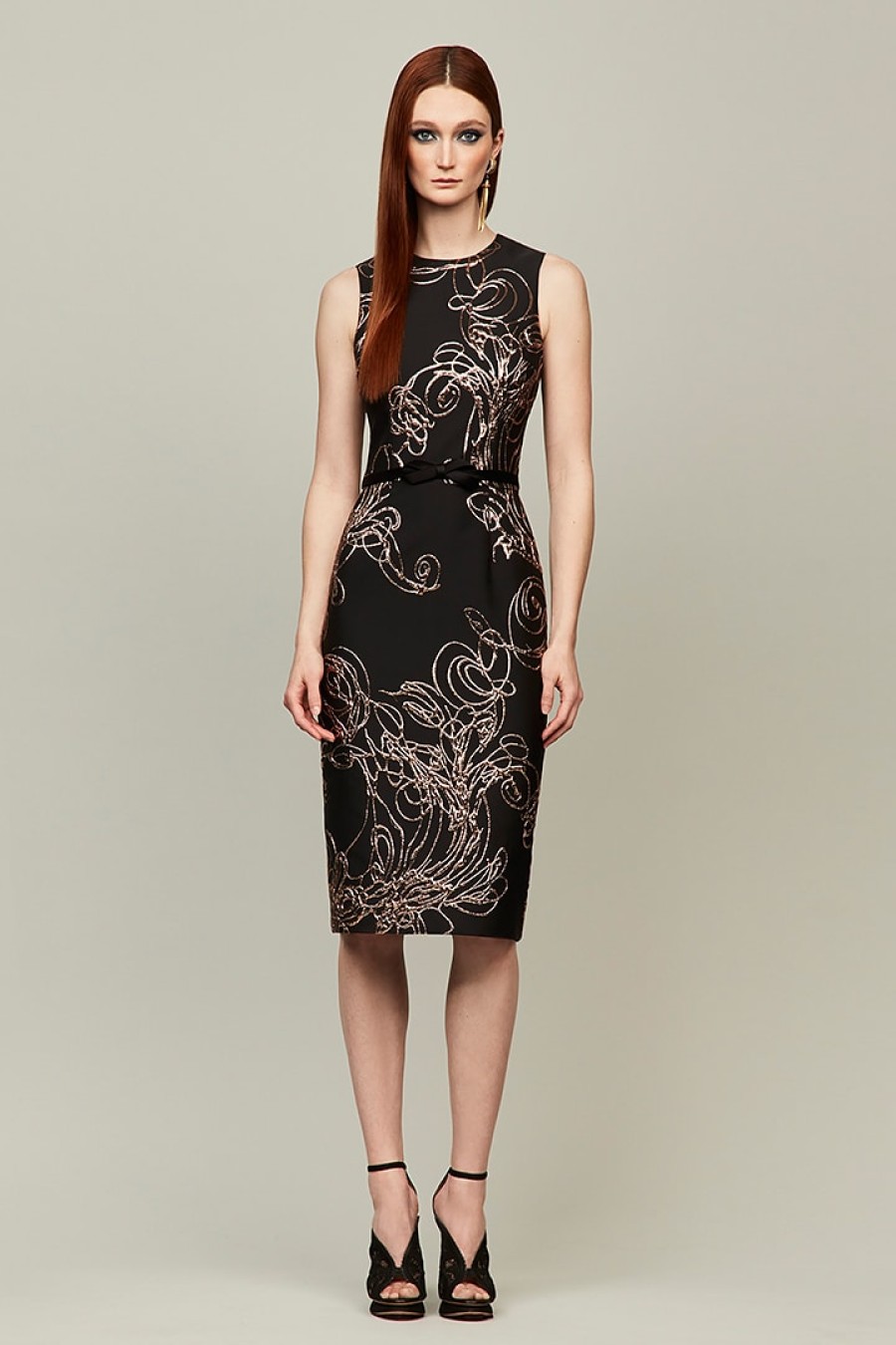 Audrey Brooks Dresses | Black Dress With Copper Detail And Bow Belt