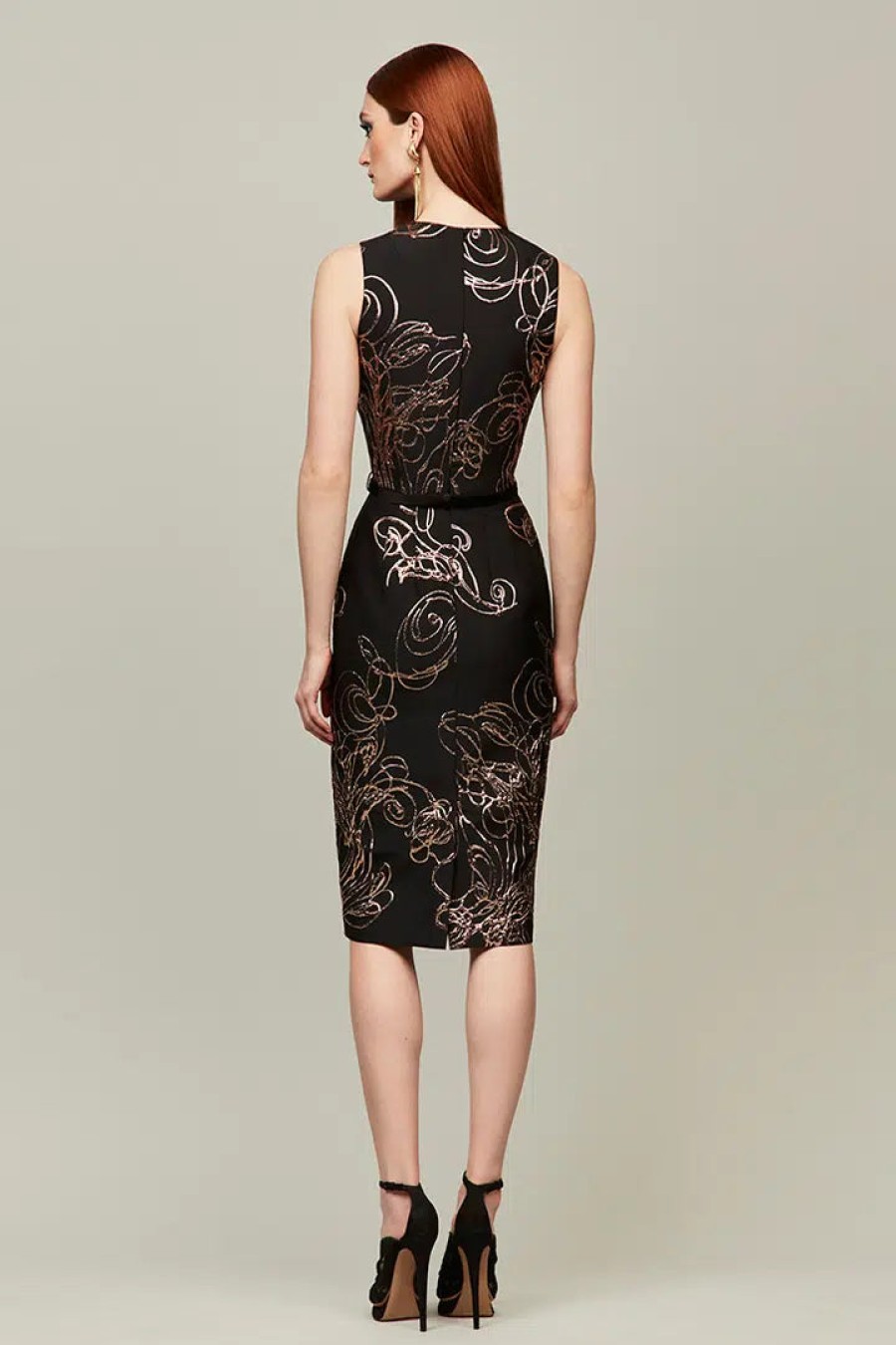 Audrey Brooks Dresses | Black Dress With Copper Detail And Bow Belt