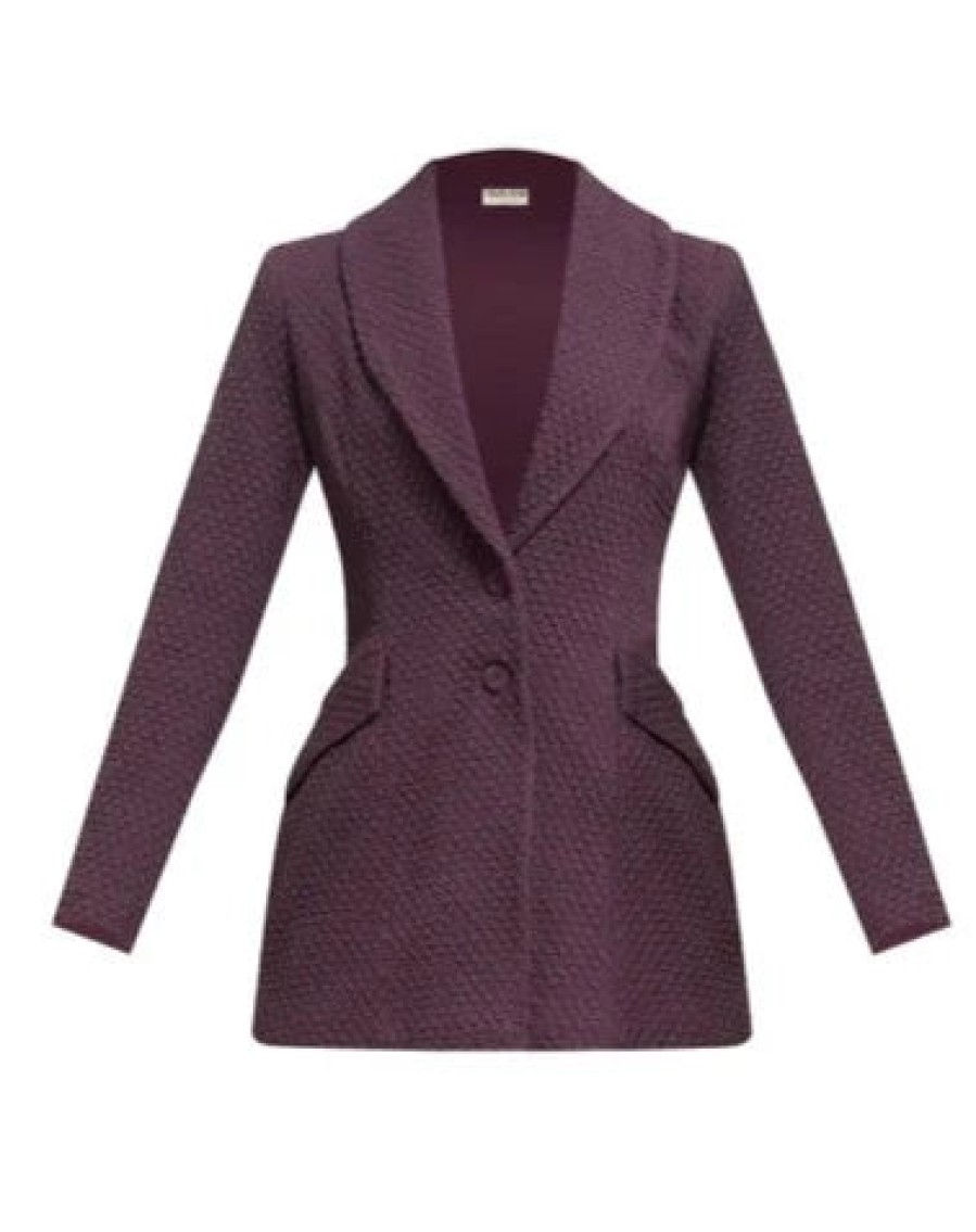 Chiara Boni Jackets | Aminta Cloque' Jacket - Plum