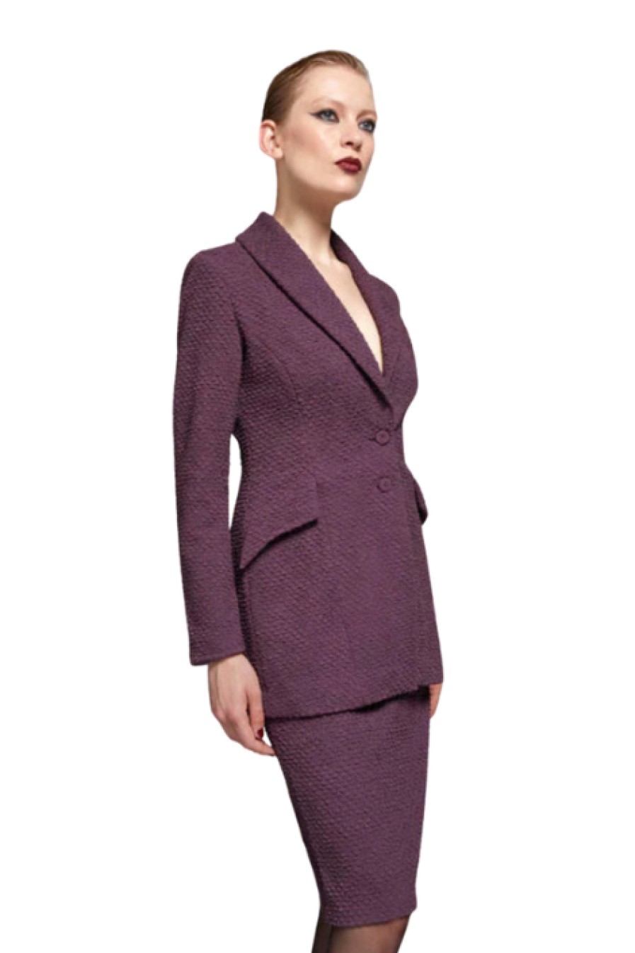 Chiara Boni Jackets | Aminta Cloque' Jacket - Plum