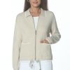 J'envie Jackets | Drawstring Zip Jacket In Sand