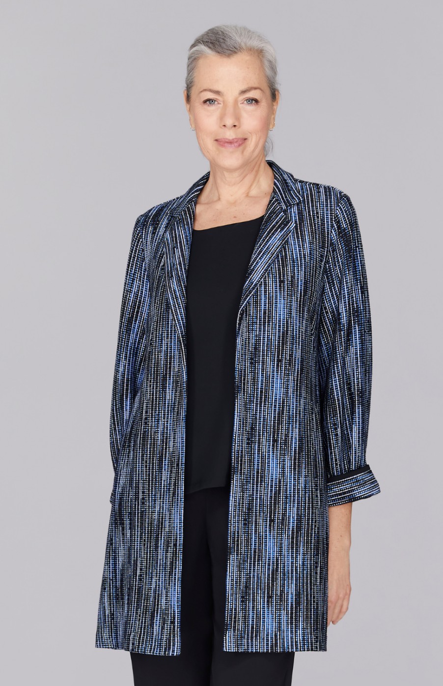 Emmelle Jackets | Lurex Knit Tweed Long Jacket