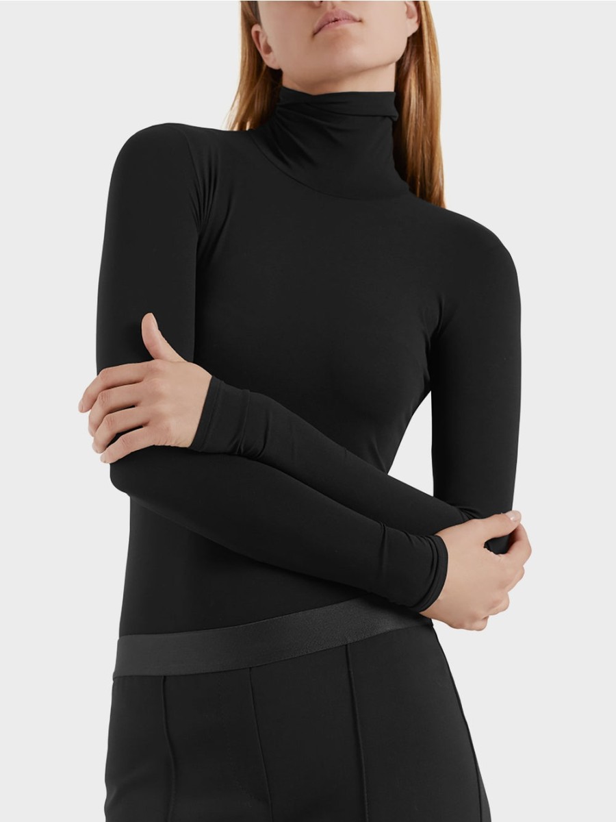 Marc Cain Tops | Long Sleeve Mock Neck - Black