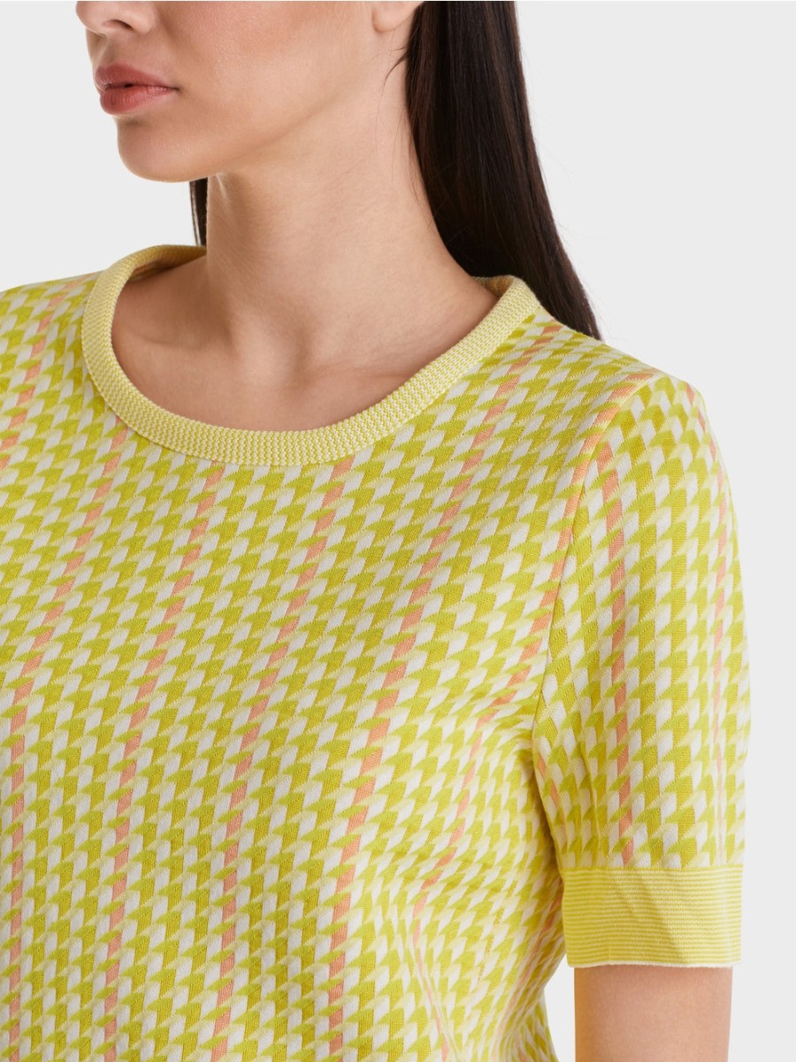 Marc Cain Tops | Graphic Sweater In Pale Lemon