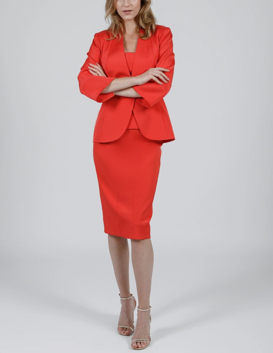 Hilton Hollis Jackets | Liquid Suiting Blazer In Coral