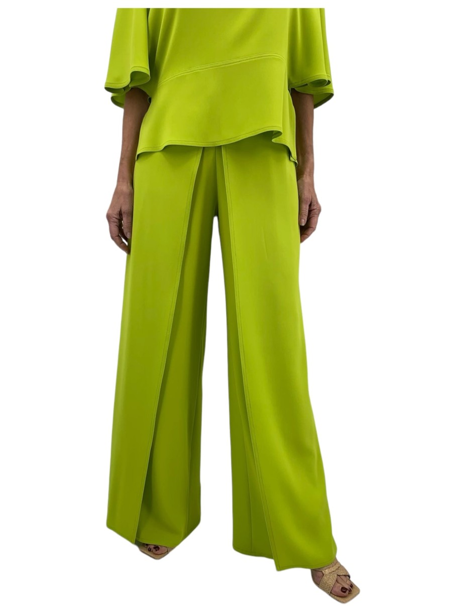 Tom and Linda Platt Pants | Matte Crepe Skant Pant In Lime