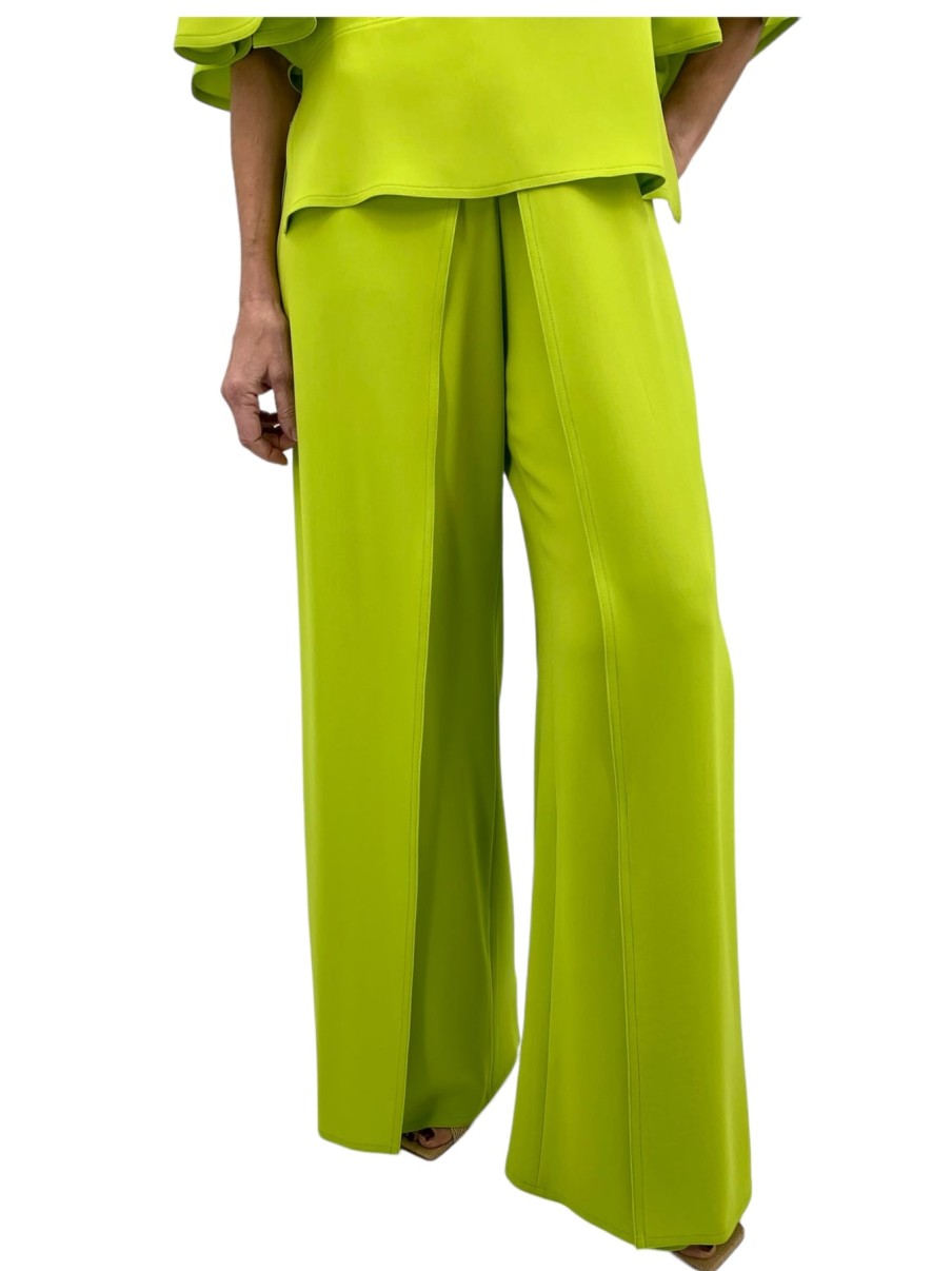 Tom and Linda Platt Pants | Matte Crepe Skant Pant In Lime