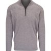 Mens Kinross Tops | Men'S Sport Quarter Zip Mock In Silver