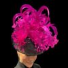 Hats by Katie Accessories | Black/Pink Sinamay Fascinator