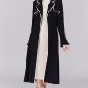 Mi Jong Lee Jackets | Trench Coat W/Contrast Bias In Black And Stone