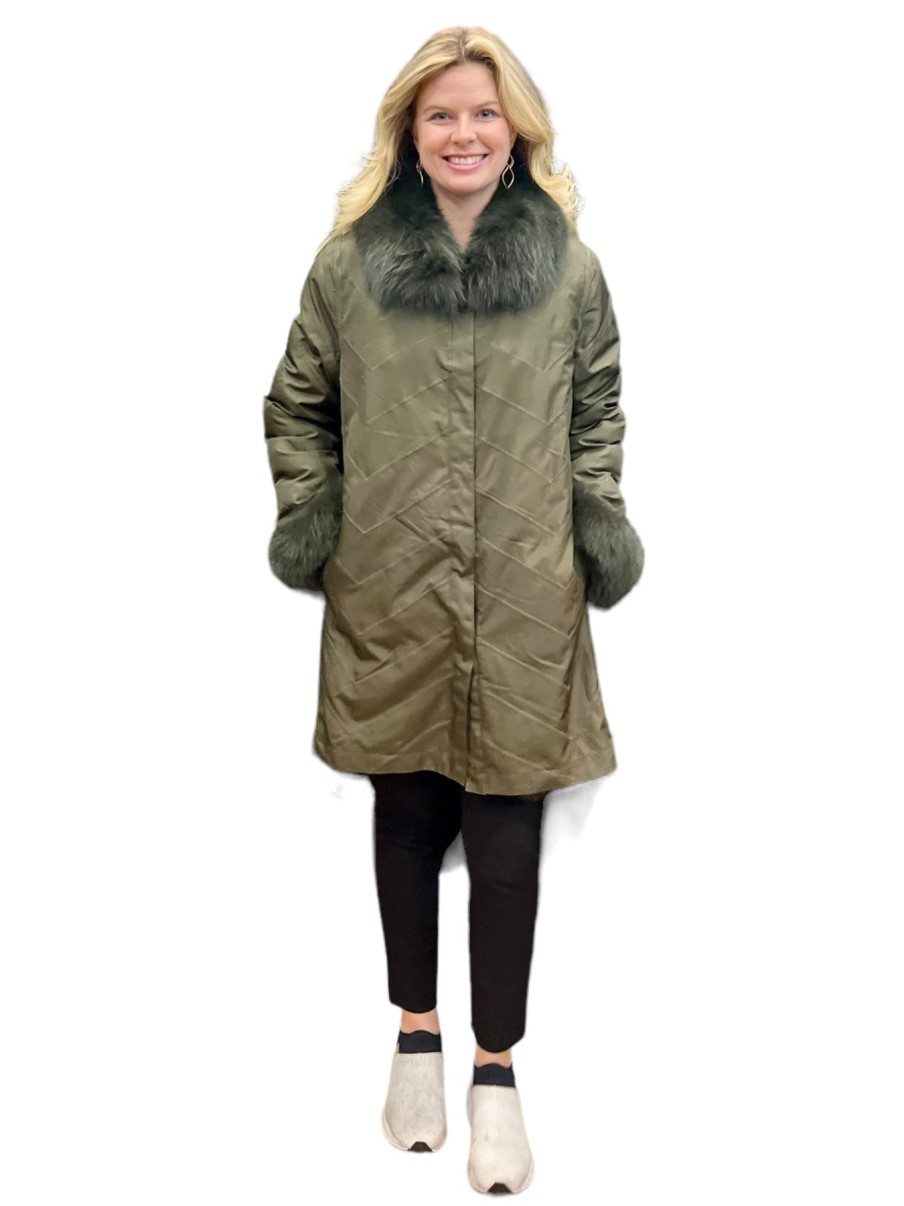 Diomi Jackets | Audrey Reversible Travel Coat In Loden