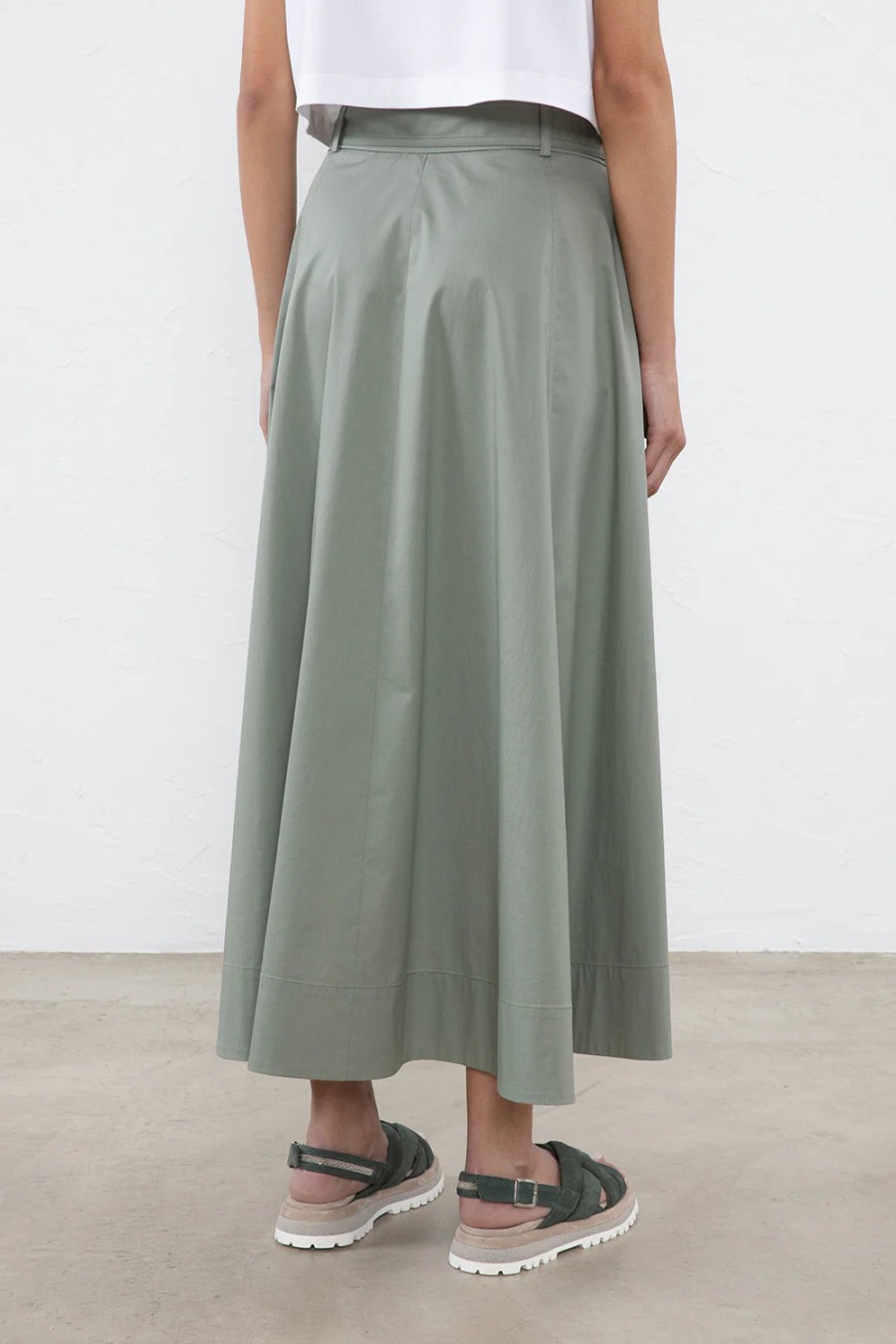 Peserico Skirts | Long Light Stretch Skirt In Lagoon Green