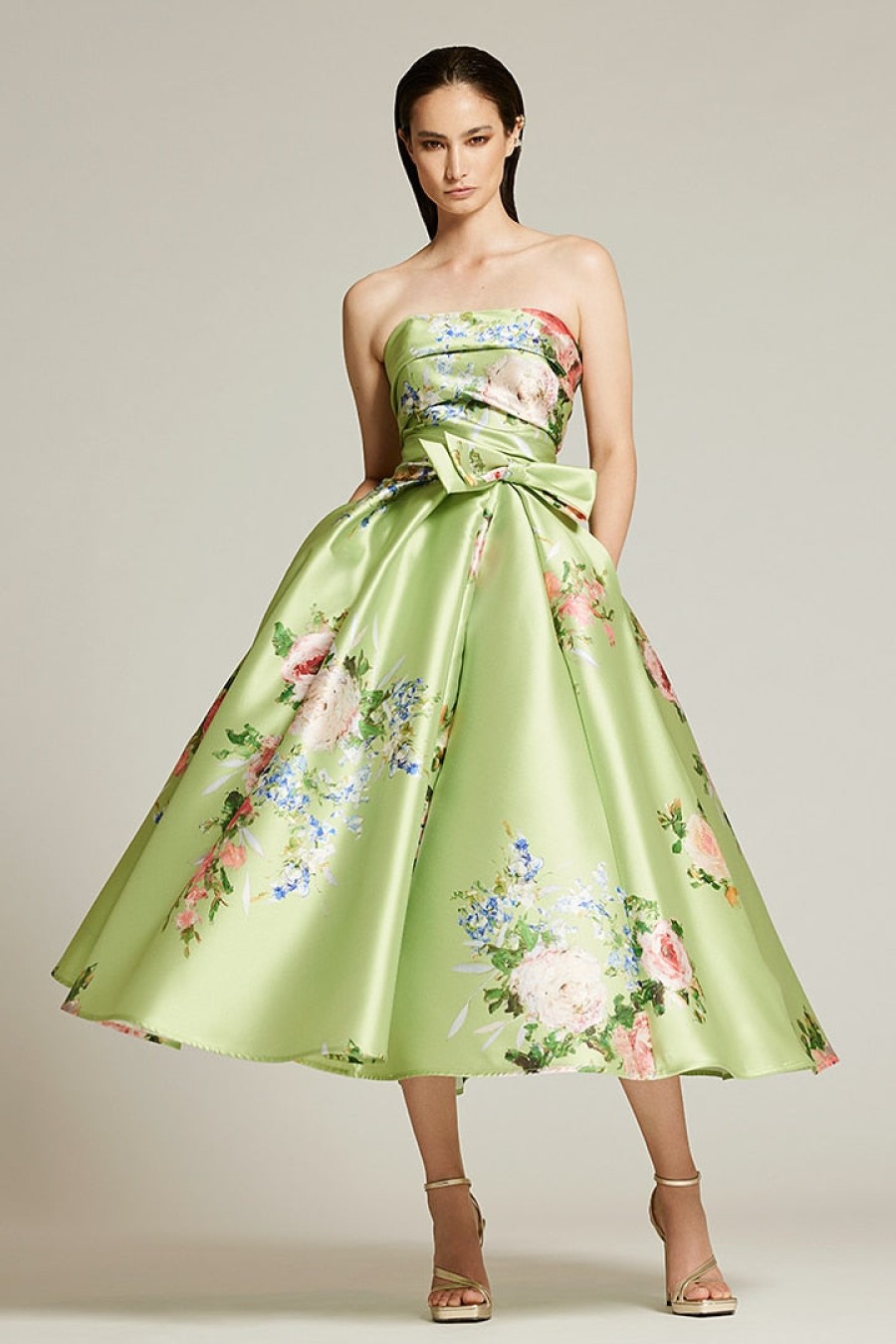 Audrey Brooks Dresses | Lime Green Floral Dress