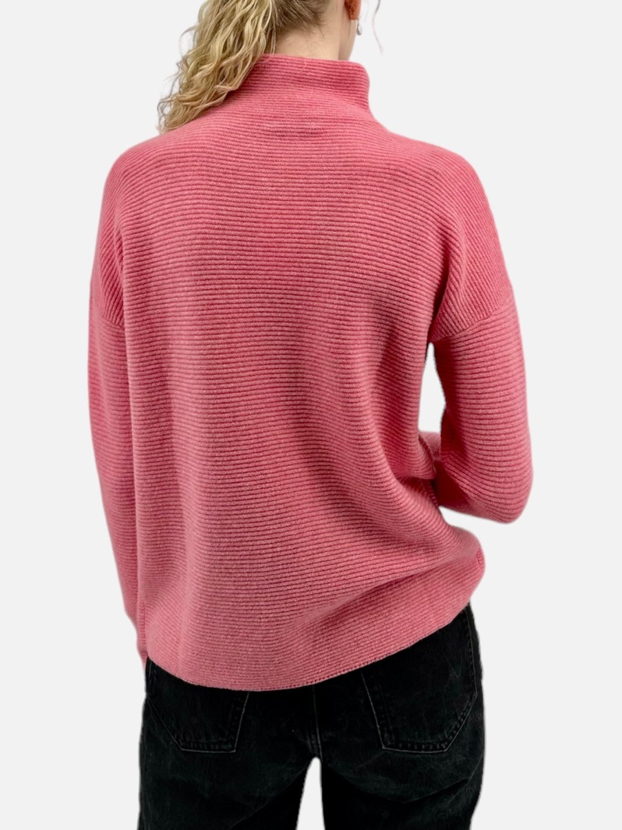 Kinross Cashmere Tops | Textured Slouchy Funnel In Shrimp