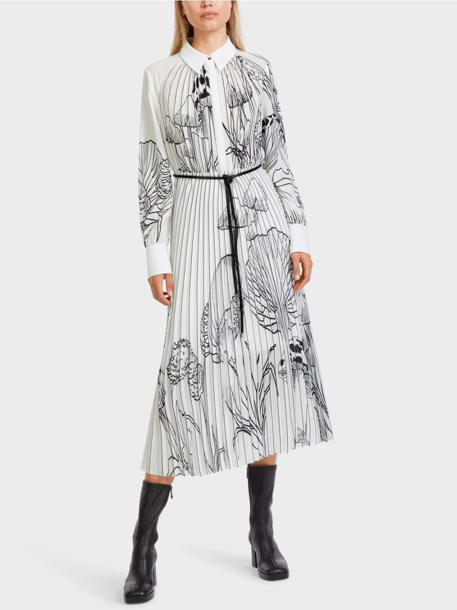 Marc Cain Dresses | Rethink Together Pleated Dress - Black/White