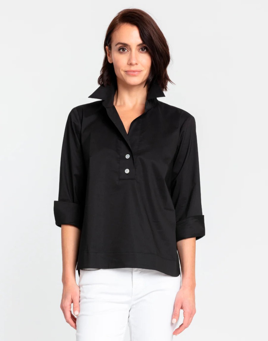 Hinson Wu Tops | 3/4 Sleeve Aileen Tunic In Black