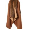 Diomi Jackets | Asymmetric Cape - Dark/Light Camel