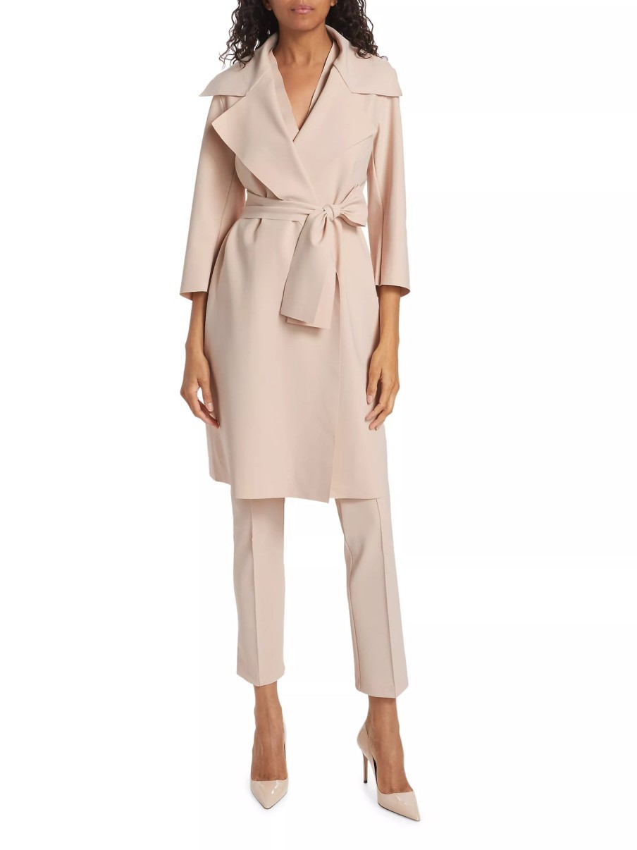 Chiara Boni Jackets | Saveria Belted Trench Coat In Sea Shell