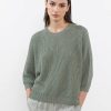 Peserico Tops | Pure Cotton Cordonnet & Mini-Sequin Sweater In Lagoon Green