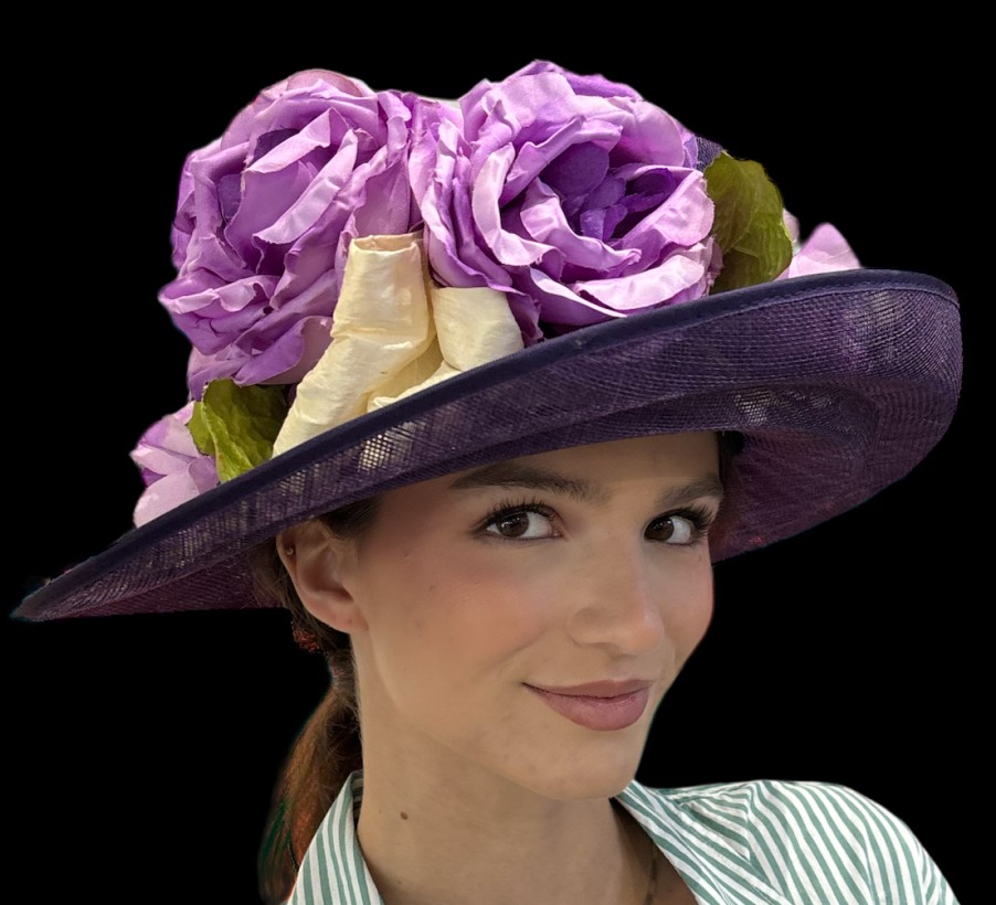 Hats by Katie Accessories | Purple Sinamay Straw Hat