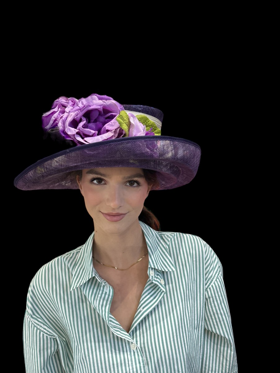 Hats by Katie Accessories | Purple Sinamay Straw Hat