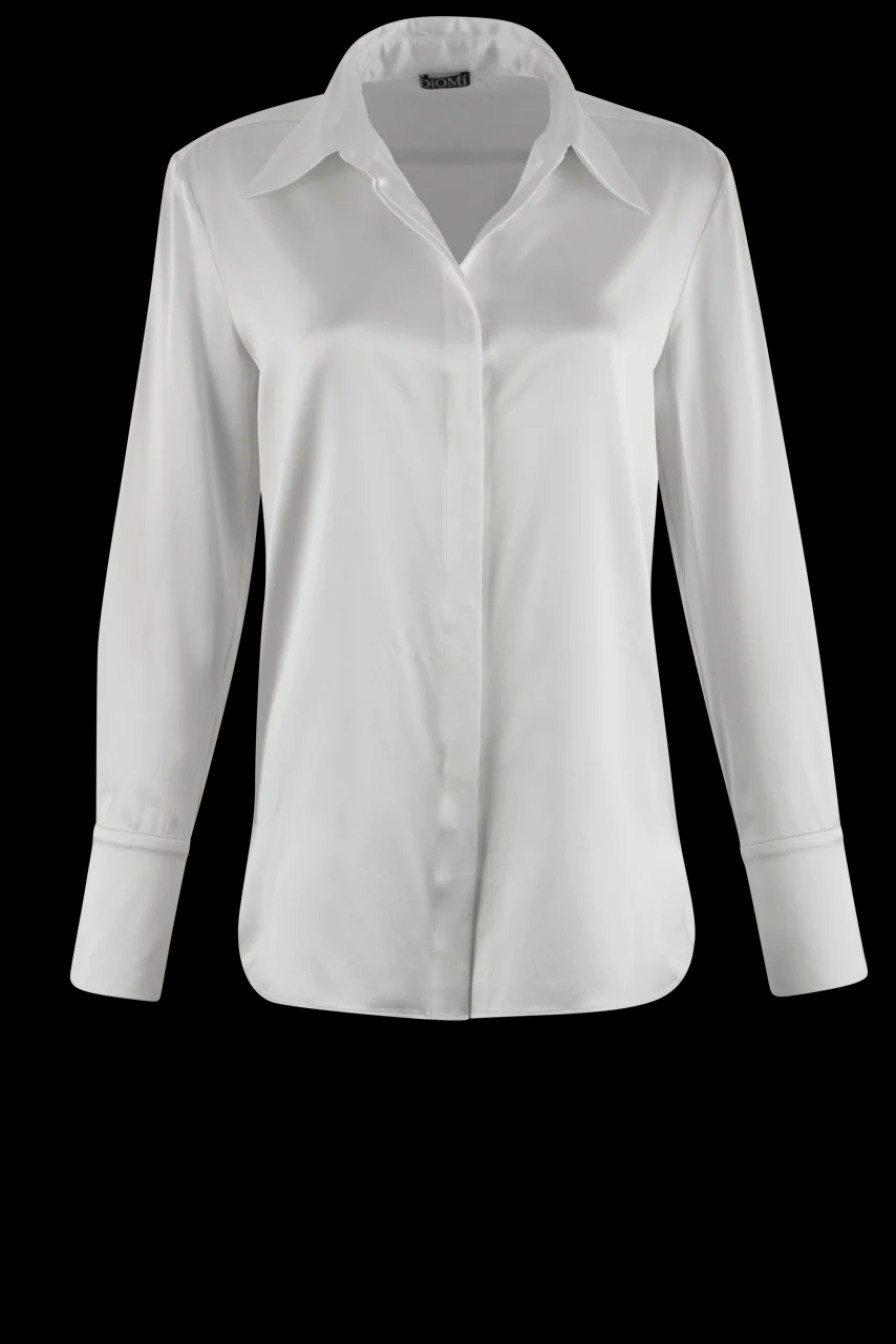 Diomi Tops | Button Down Silk Blouse White