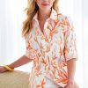 Finley Tops | Andrew Boyfriend Shirt In Coral Reef