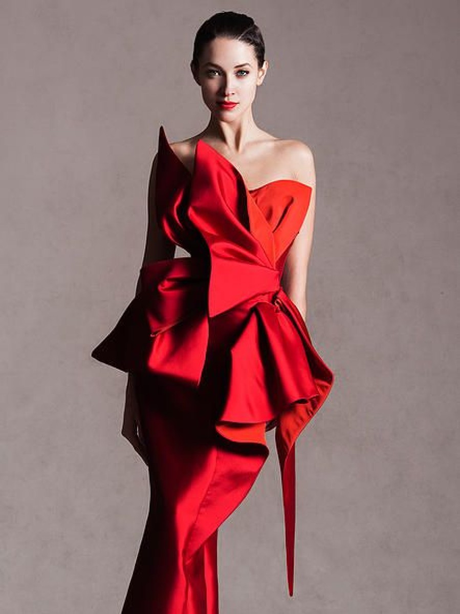 Lucian Matis Dresses | Crimson Bow Gown