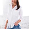 Finley Tops | Big Boy Boyfriend Shirt Solid Silky Poplin White