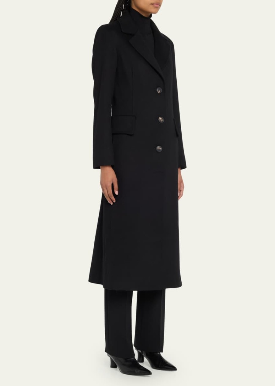 Fleurette Jackets | 100% Cashmere Coat - Black