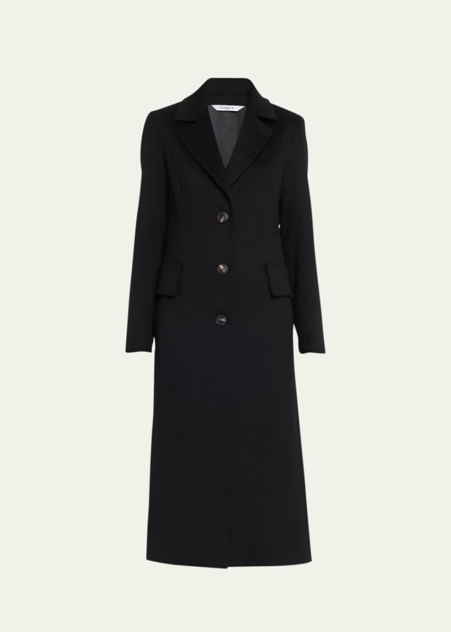 Fleurette Jackets | 100% Cashmere Coat - Black