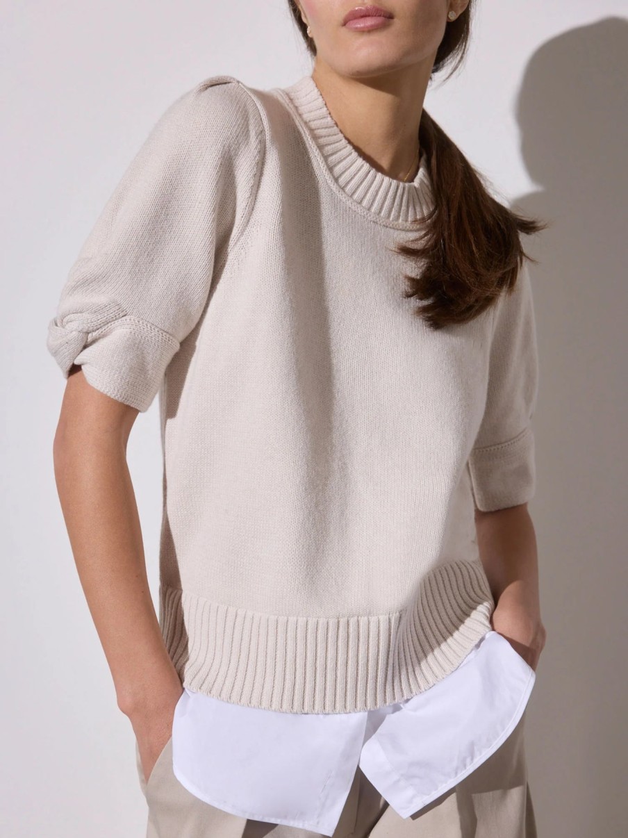 Brochu Walker Tops | Emmet Knot Sleeve Looker In Oyster Grey