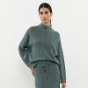 Peserico Tops | Tricot Sweater Wool Silk Cashmere Yarn - Gea Light Blue