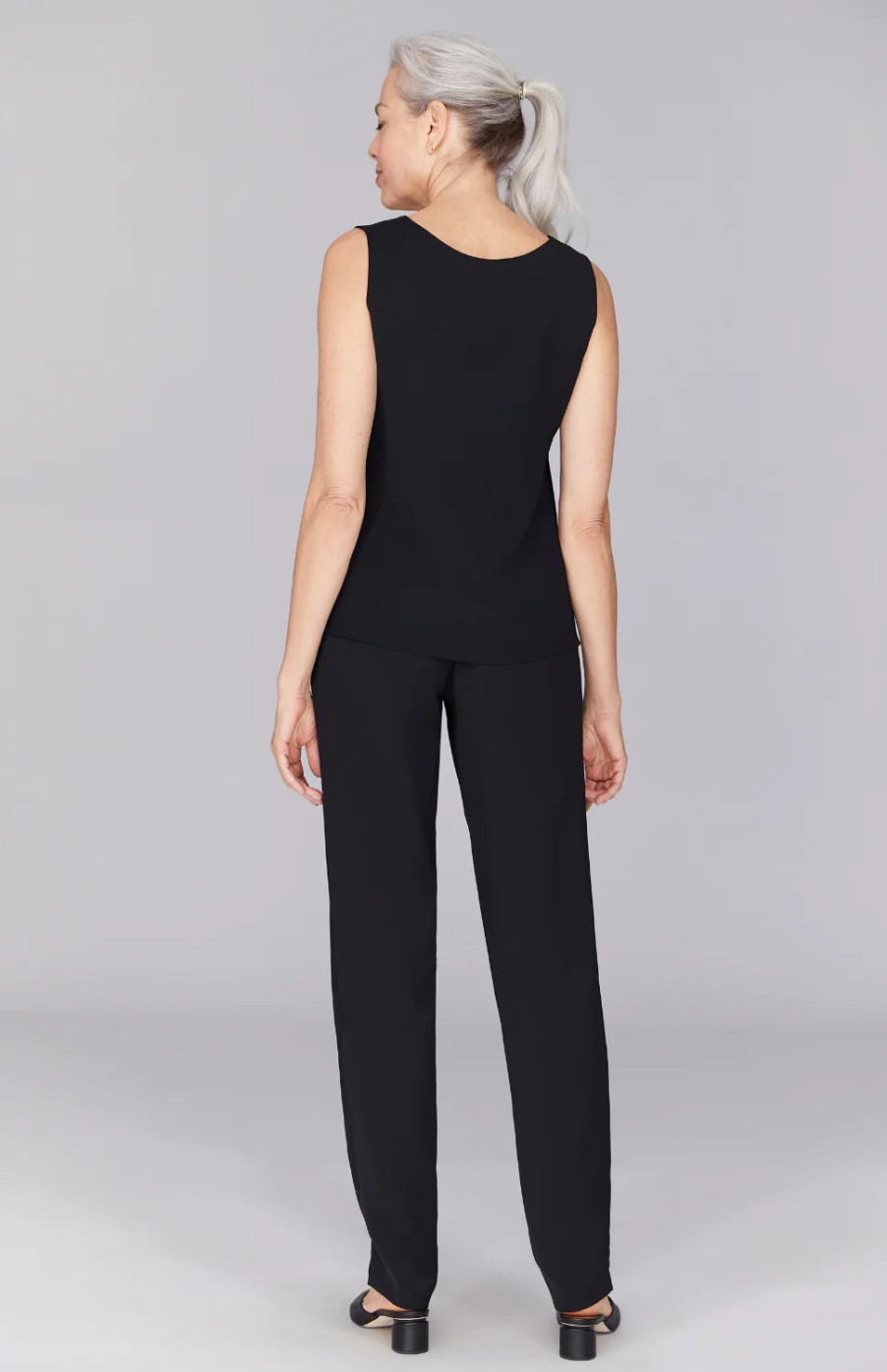 Emmelle Pants | Narrow Leg Pant With Back Elastic Black