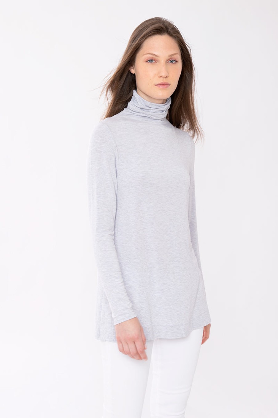 Kinross Cashmere Tops | Scrunch Neck Tunic - Black