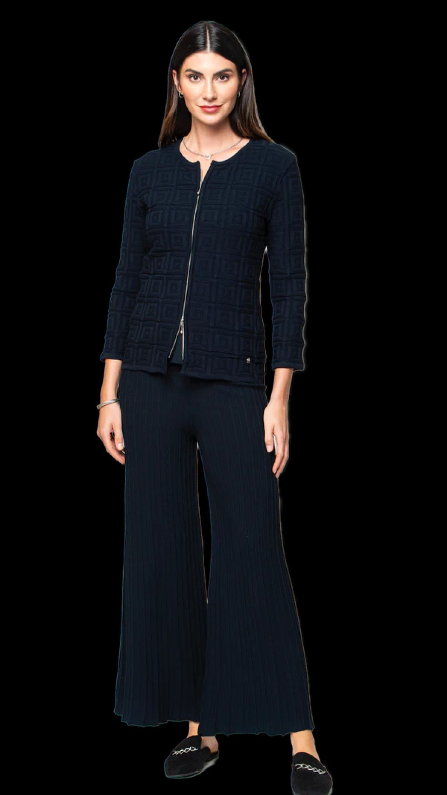 Biana Jackets | Zia Knit Jacket - Dark Navy