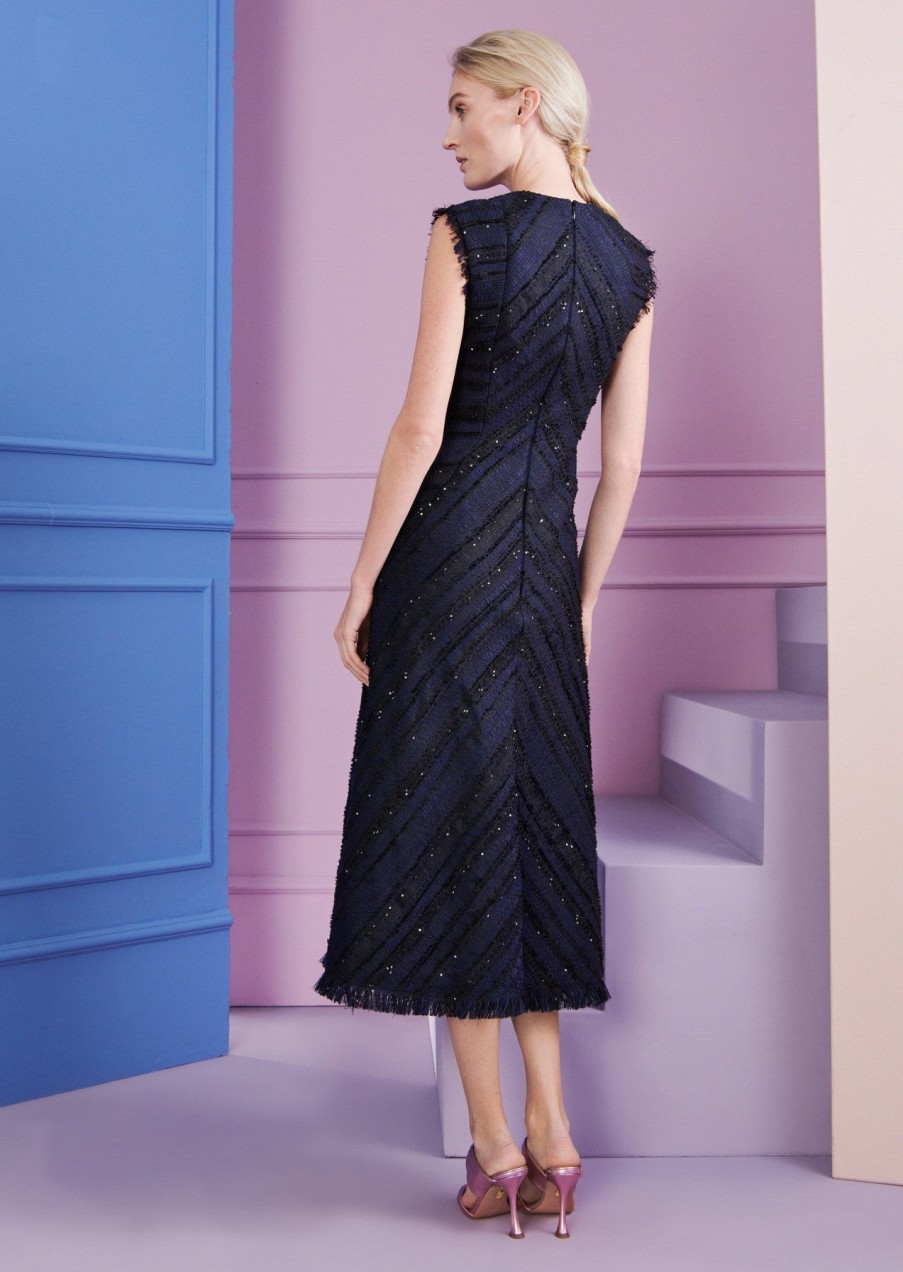 Talbot Runhof Dresses | Dorcey Midi Dress In Navy/Black